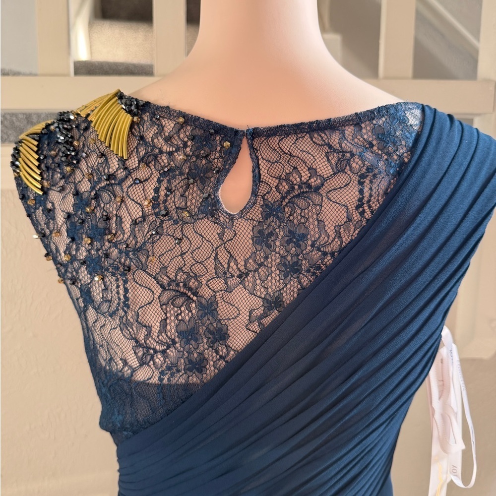 One Shoulder Navy Blue Dress - Picture 7 of 13